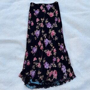 Reversible Chic Asymmetrical Floral Skirt 100% Viscose